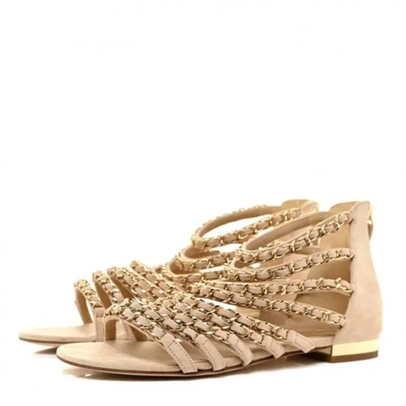 Chanel chain gladiator sandals